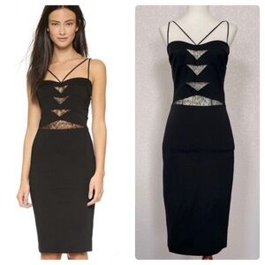 Noam Hanoch black lace cutout Florentina bodycon dress